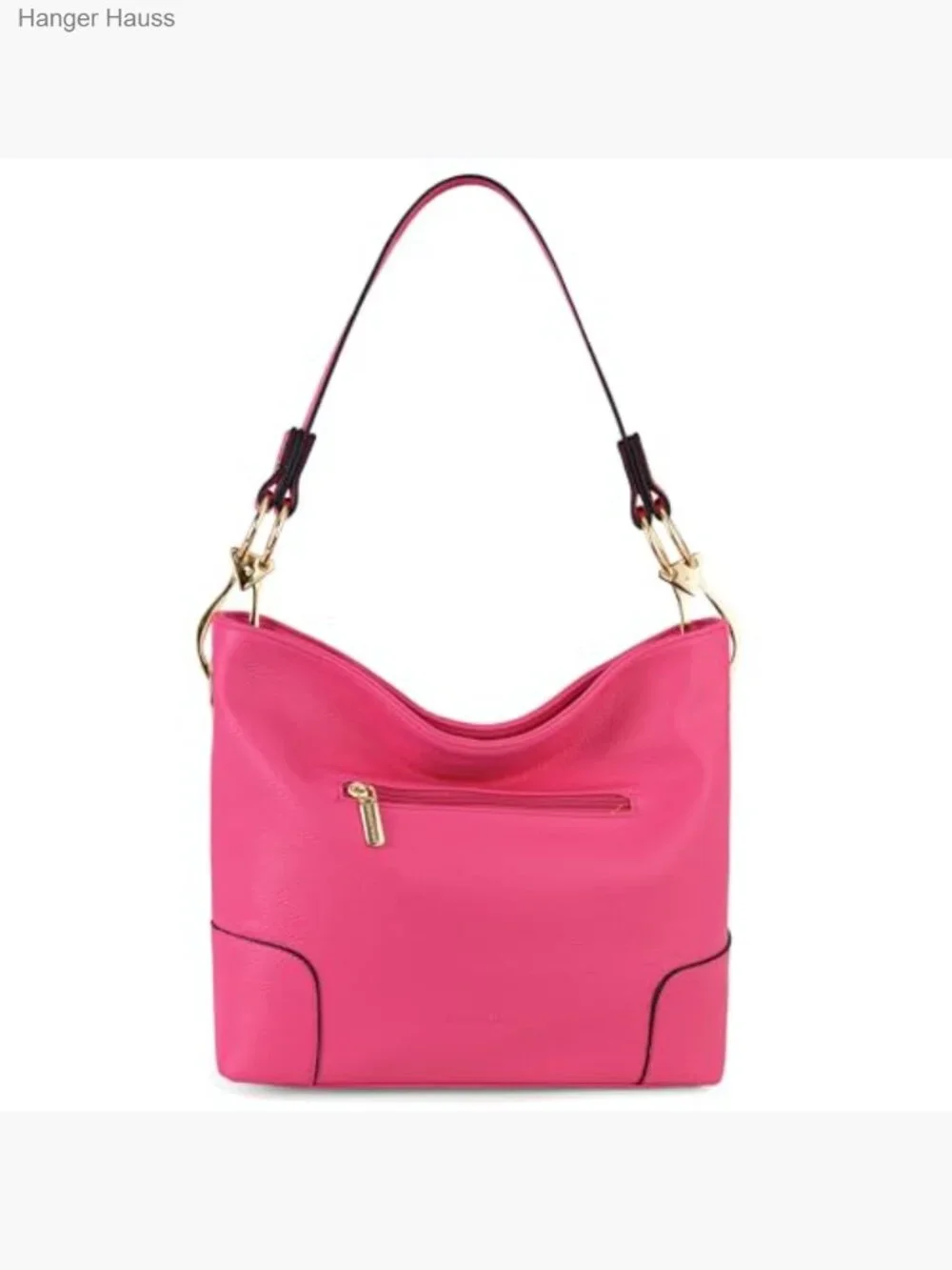 Soft Slouchy Hobo Bag with Metal Ring Design Zipper Closure